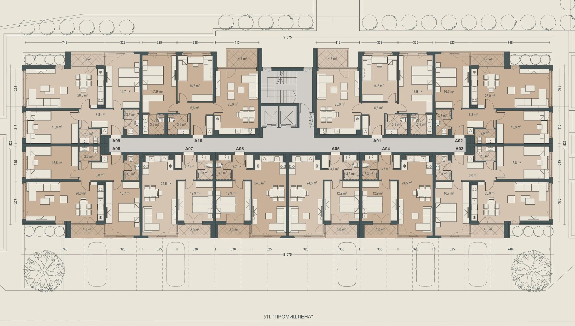 Примерно разпределение — двустаен, 64.14 м²