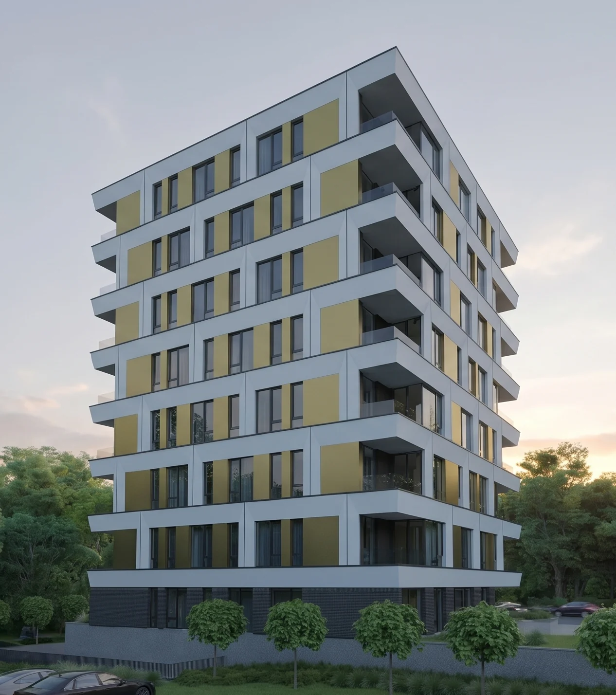 Prime Residence — фасада на здрач