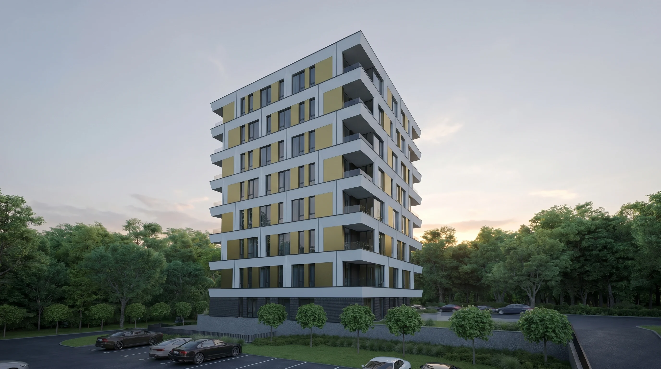 Prime Residence — фасада на здрач